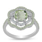 Ezüst Gyűrű Zöld Ametiszttel és Changbai Peridottal