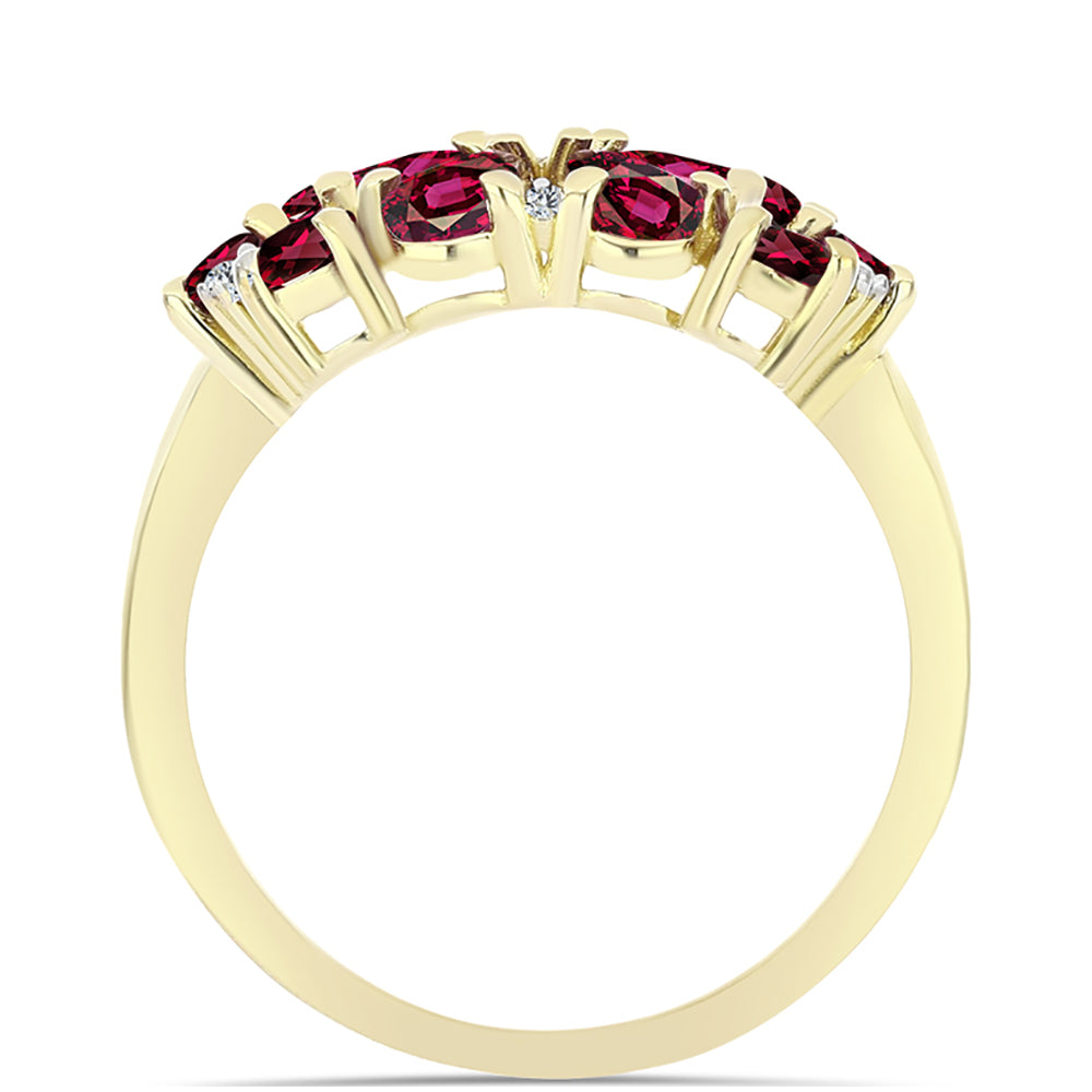 Arannyal Bevont Ezüst Gyűrű Rhodolit Gránáttal és Fehér Topázzal