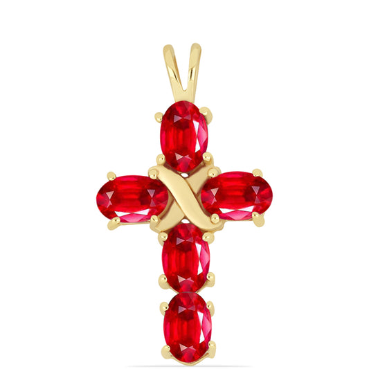 Kereszt Arannyal Bevont Ezüst Medál Vörös Acháttal
