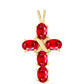 Kereszt Arannyal Bevont Ezüst Medál Vörös Acháttal
