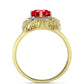 Arannyal Bevont Ezüst Gyűrű Vörös Acháttal és Fehér Topázzal