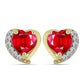 Arannyal Bevont Ezüst Fülbevaló Vörös Acháttal és Fehér Topázzal