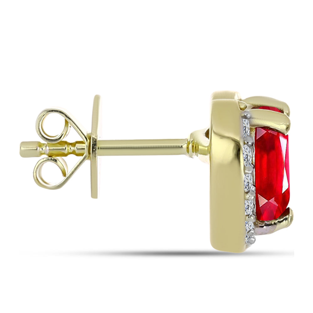 Arannyal Bevont Ezüst Fülbevaló Vörös Acháttal és Fehér Topázzal 2 