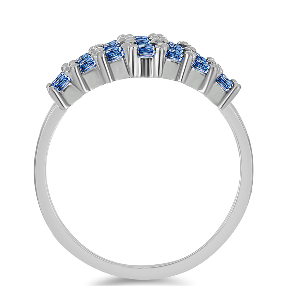 Ezüst Gyűrű Óceánkék Moissanite-tal