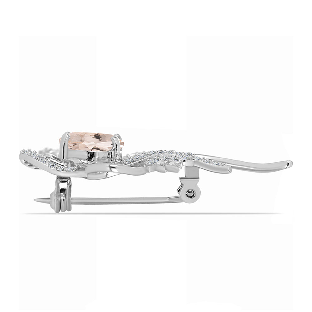 Ezüst Bross Gozarehi Morganittal és Fehér Topázzal 2 