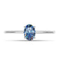 Ezüst Gyűrű Óceánkék Moissanite-tal