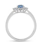 Ezüst Gyűrű Óceánkék Moissanite-tal