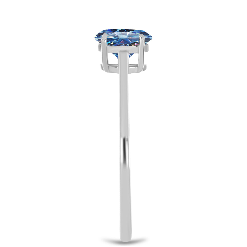 Ezüst Gyűrű Óceánkék Moissanite-tal 4 
