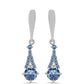 Ezüst Fülbevaló Óceánkék Moissanite-tal