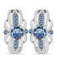 Ezüst Fülbevaló Óceánkék Moissanite-tal
