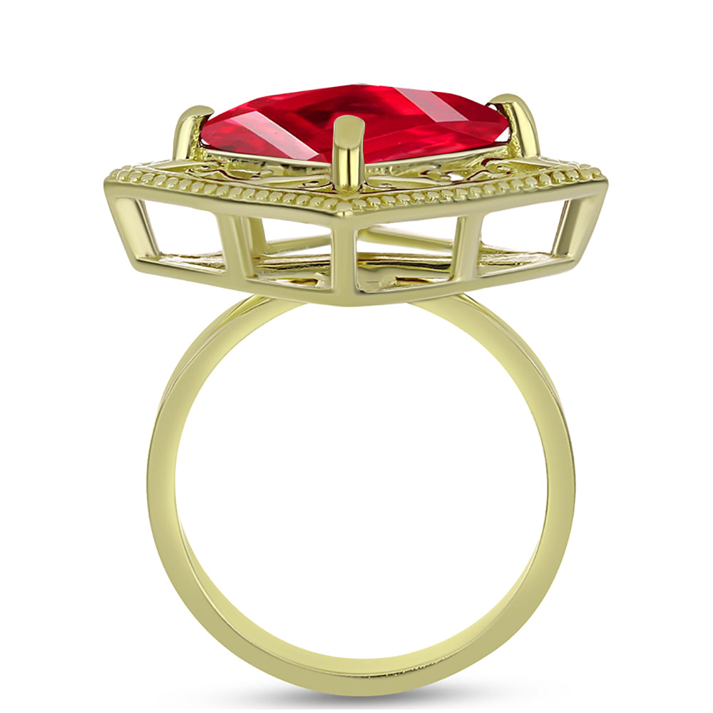 Arannyal Bevont Ezüst Gyűrű Vörös Acháttal 2 