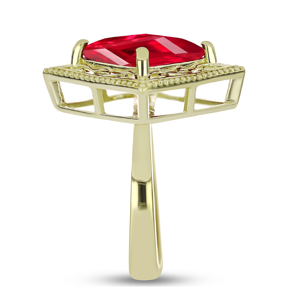 Arannyal Bevont Ezüst Gyűrű Vörös Acháttal 4 