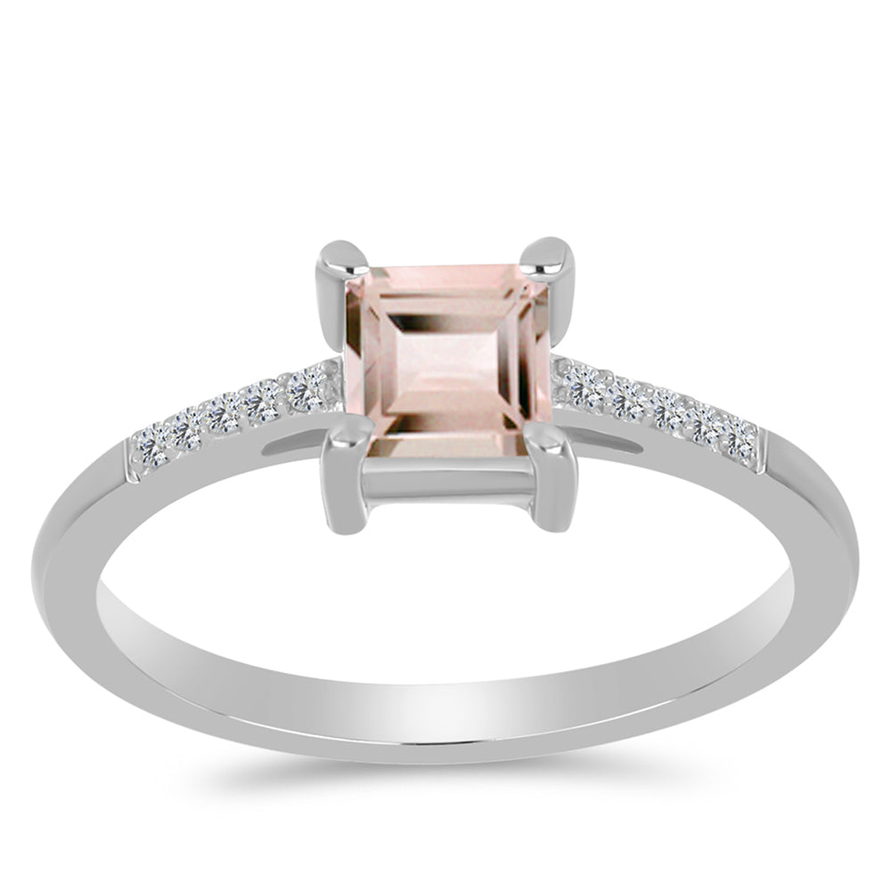 Ezüst Gyűrű Gozarehi Morganittal és Fehér Topázzal