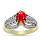 Arannyal Bevont Ezüst Gyűrű Vörös Acháttal és Fehér Topázzal