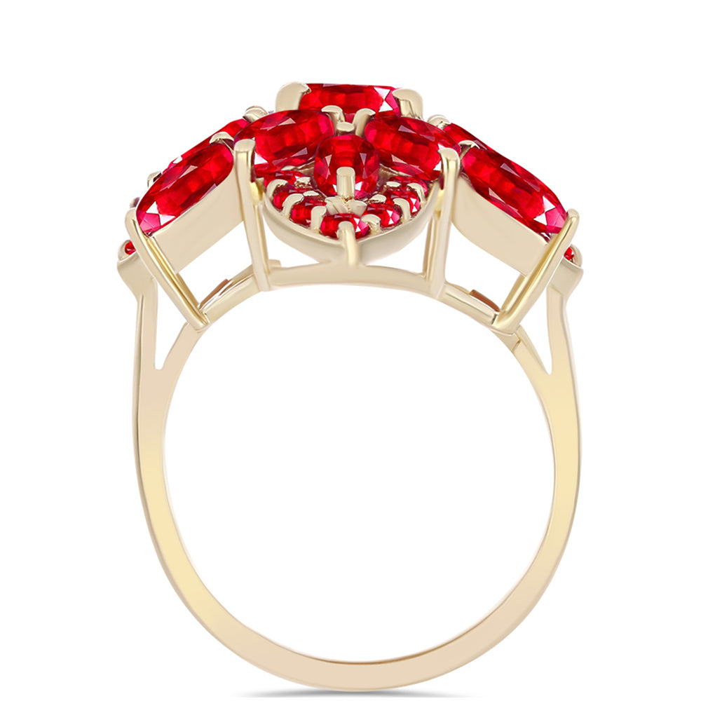 Arannyal Bevont Ezüst Gyűrű Vörös Acháttal