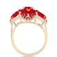 Arannyal Bevont Ezüst Gyűrű Vörös Acháttal