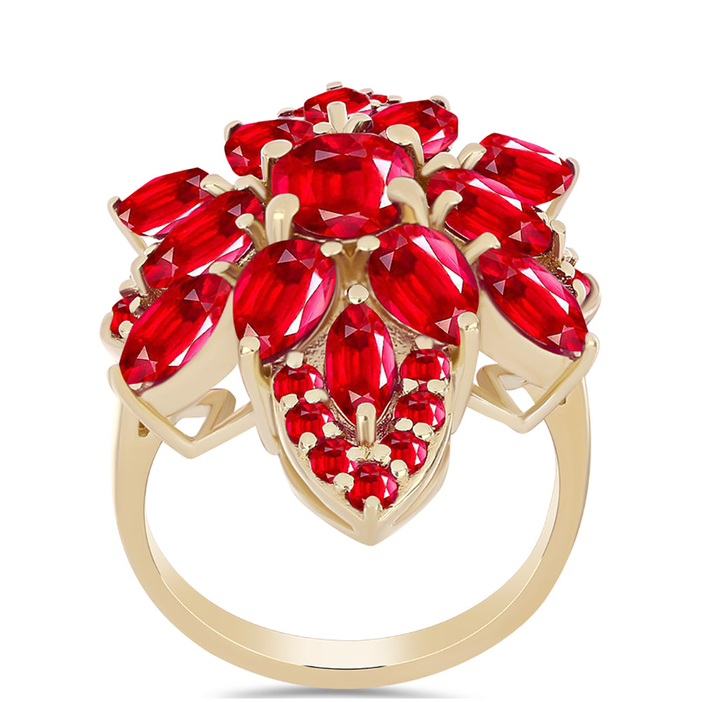 Arannyal Bevont Ezüst Gyűrű Vörös Acháttal 3 