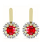 Arannyal Bevont Ezüst Fülbevaló Vörös Acháttal és Fehér Topázzal