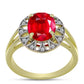 Arannyal Bevont Ezüst Gyűrű Vörös Acháttal és Fehér Topázzal