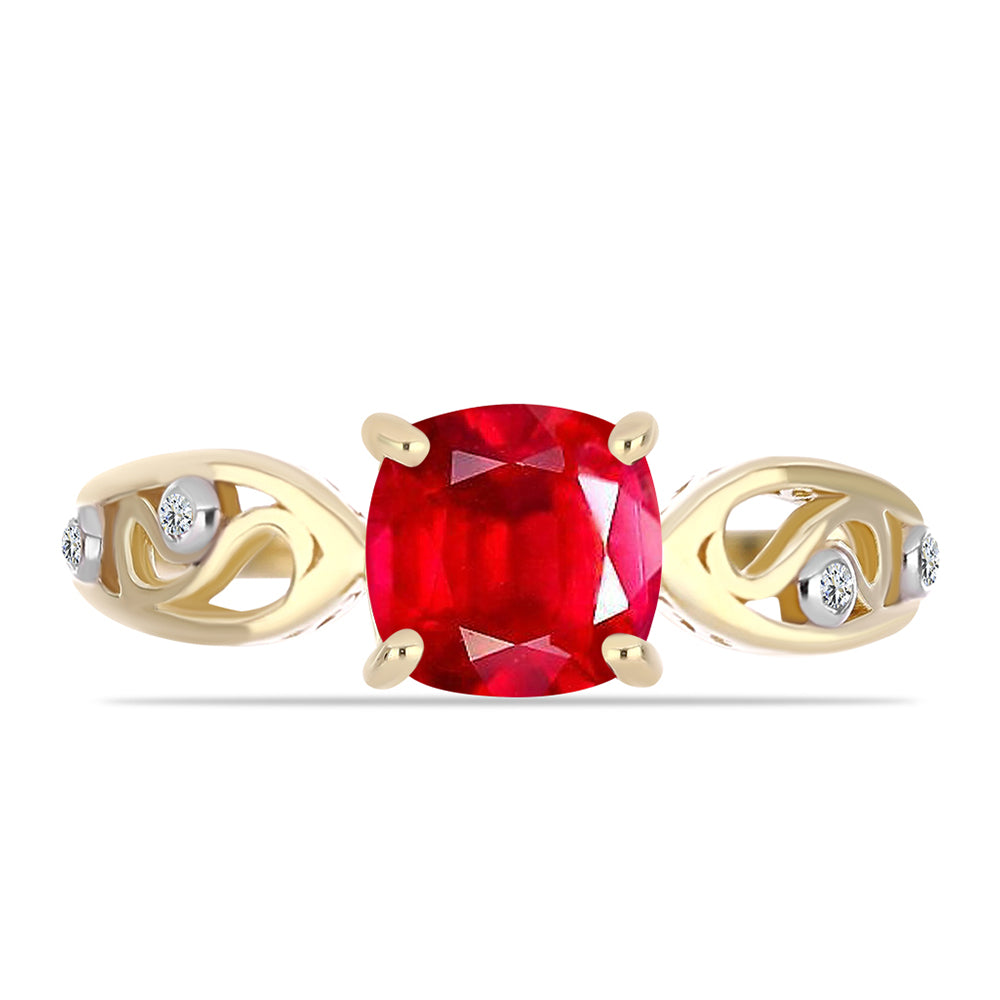 Arannyal Bevont Ezüst Gyűrű Vörös Acháttal és Fehér Topázzal