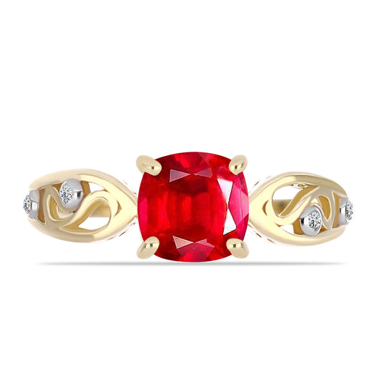 Arannyal Bevont Ezüst Gyűrű Vörös Acháttal és Fehér Topázzal