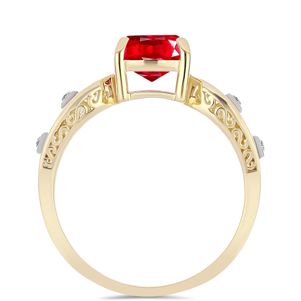 Arannyal Bevont Ezüst Gyűrű Vörös Acháttal és Fehér Topázzal 2 