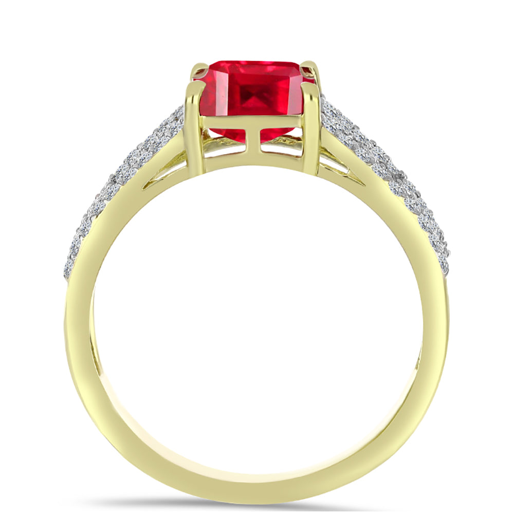 Arannyal Bevont Ezüst Gyűrű Vörös Acháttal és Fehér Topázzal 2 