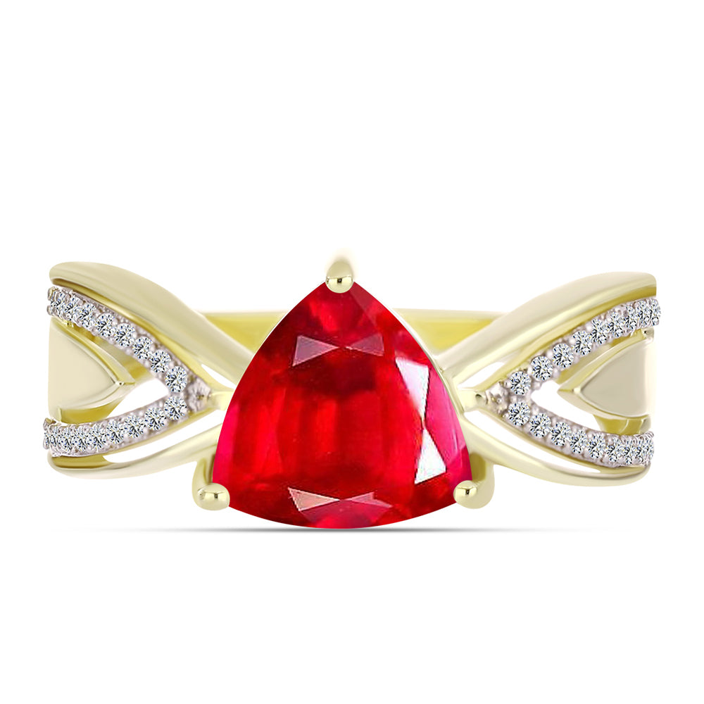 Arannyal Bevont Ezüst Gyűrű Vörös Acháttal és Fehér Topázzal 1 