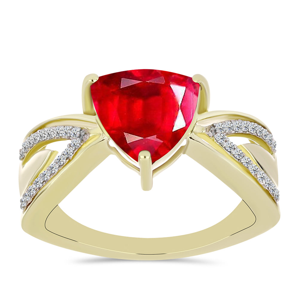 Arannyal Bevont Ezüst Gyűrű Vörös Acháttal és Fehér Topázzal