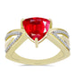 Arannyal Bevont Ezüst Gyűrű Vörös Acháttal és Fehér Topázzal