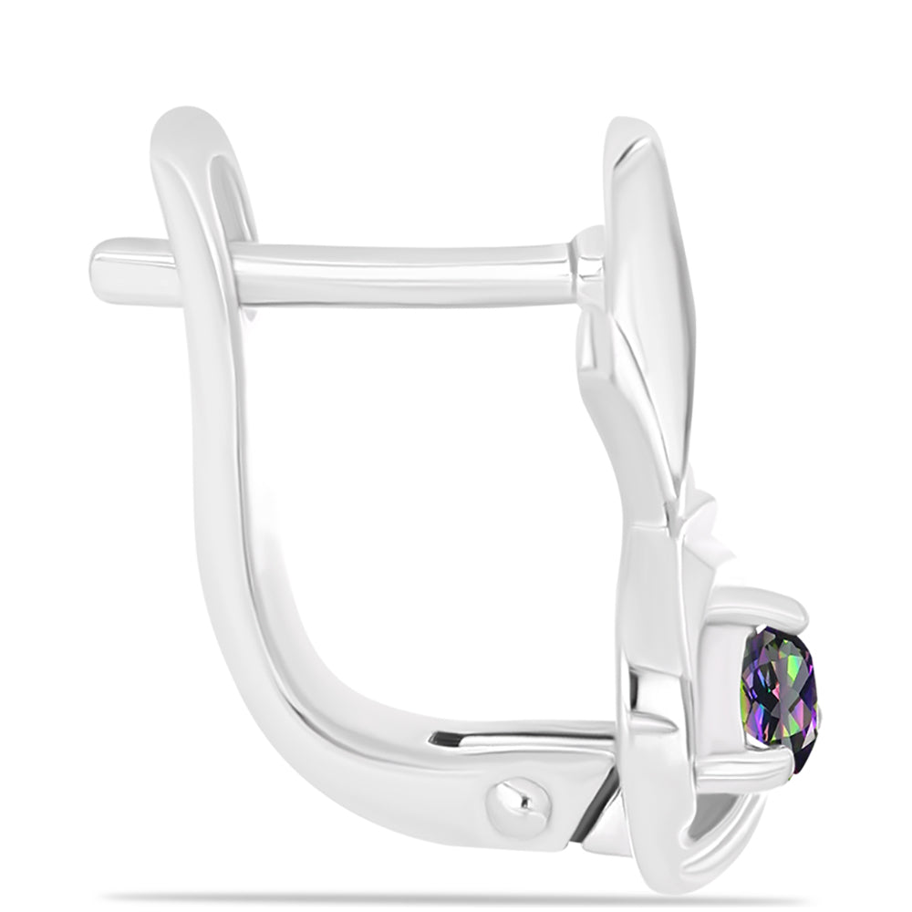 Ezüst Fülbevaló Brazil Misztikus Zöld Kvarccal 2 