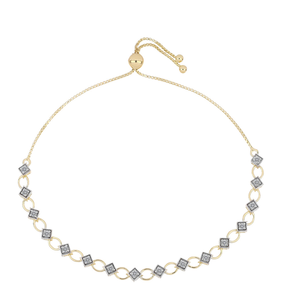 Arannyal Bevont Ezüst Karkötő Minősített laboratóriumban előállított Gyémánttal 1 