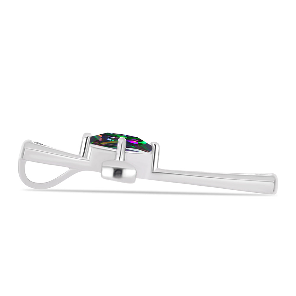 Kereszt Ezüst Medál Brazil Misztikus Zöld Kvarccal és Fehér Topázzal 2 