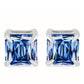Ezüst Fülbevaló Óceánkék Moissanite-tal