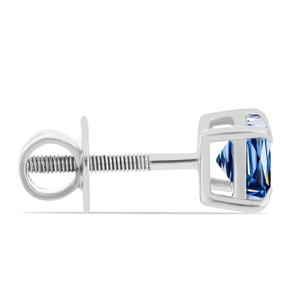 Ezüst Fülbevaló Óceánkék Moissanite-tal 2 