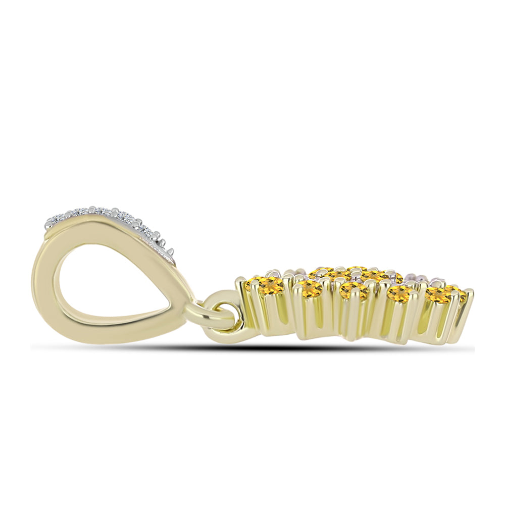 Arannyal Bevont Ezüst Medál Kognak Kvarccal és Fehér Topázzal 2 