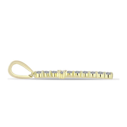 Kereszt Arannyal Bevont Ezüst Medál Minősített laboratóriumban előállított Gyémánttal