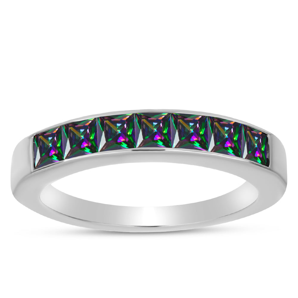 Ezüst Gyűrű Brazil Misztikus Zöld Kvarccal