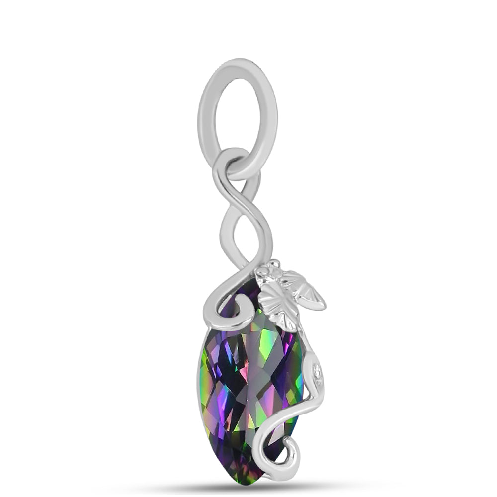 Ezüst Medál Brazil Misztikus Zöld Kvarccal