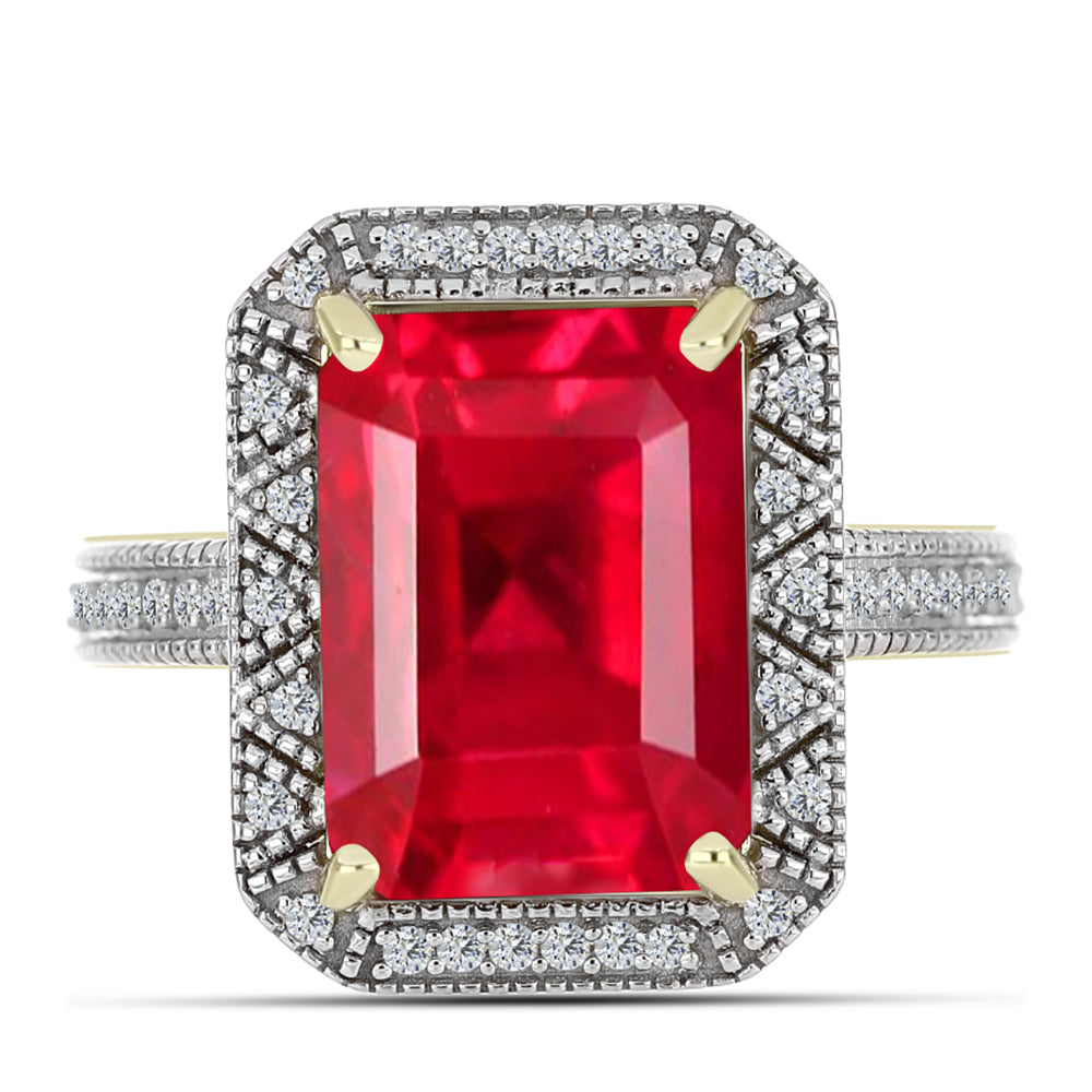 Arannyal Bevont Ezüst Gyűrű Vörös Acháttal és Fehér Topázzal 1 