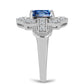 Ezüst Gyűrű Óceánkék Moissanite-tal és Fehér Topázzal
