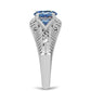 Ezüst Gyűrű Óceánkék Moissanite-tal