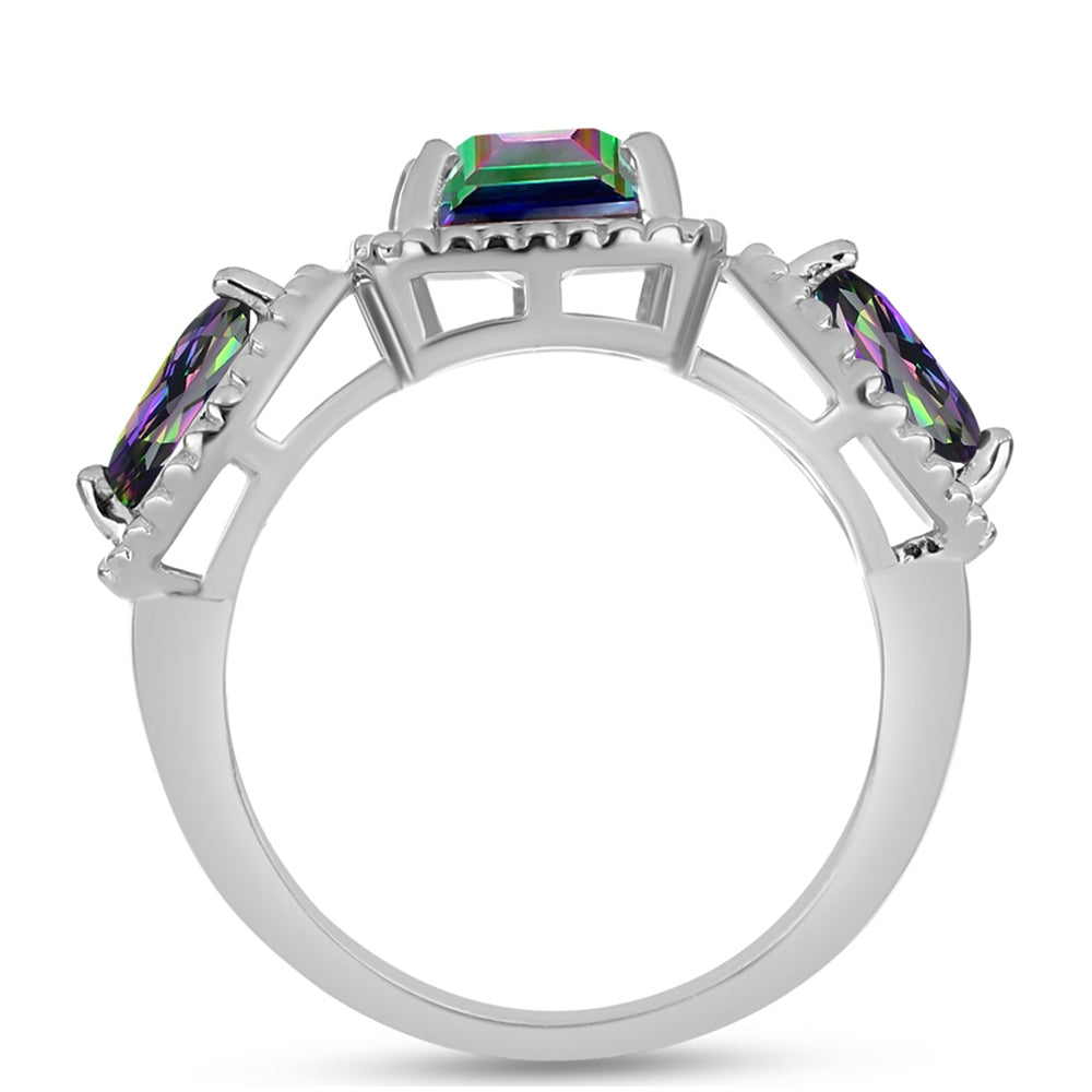 Ezüst Gyűrű Brazil Misztikus Zöld Kvarccal