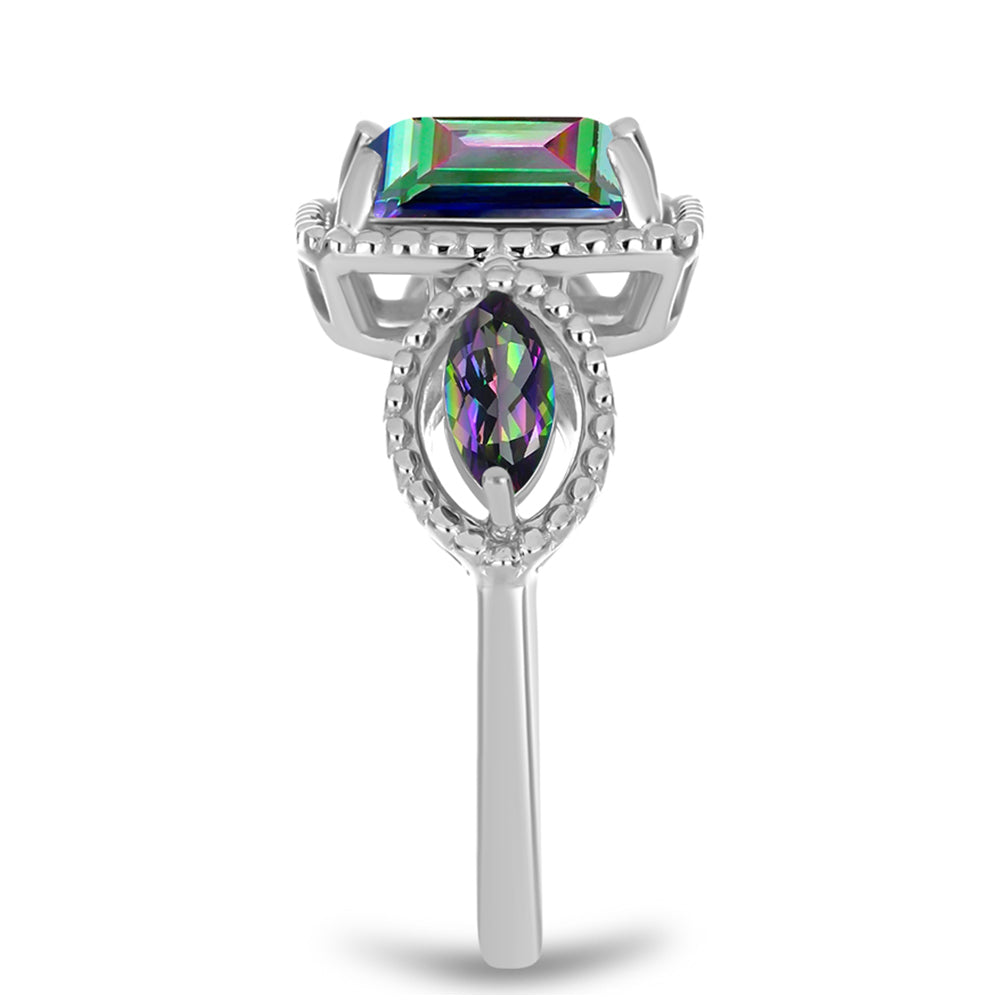 Ezüst Gyűrű Brazil Misztikus Zöld Kvarccal