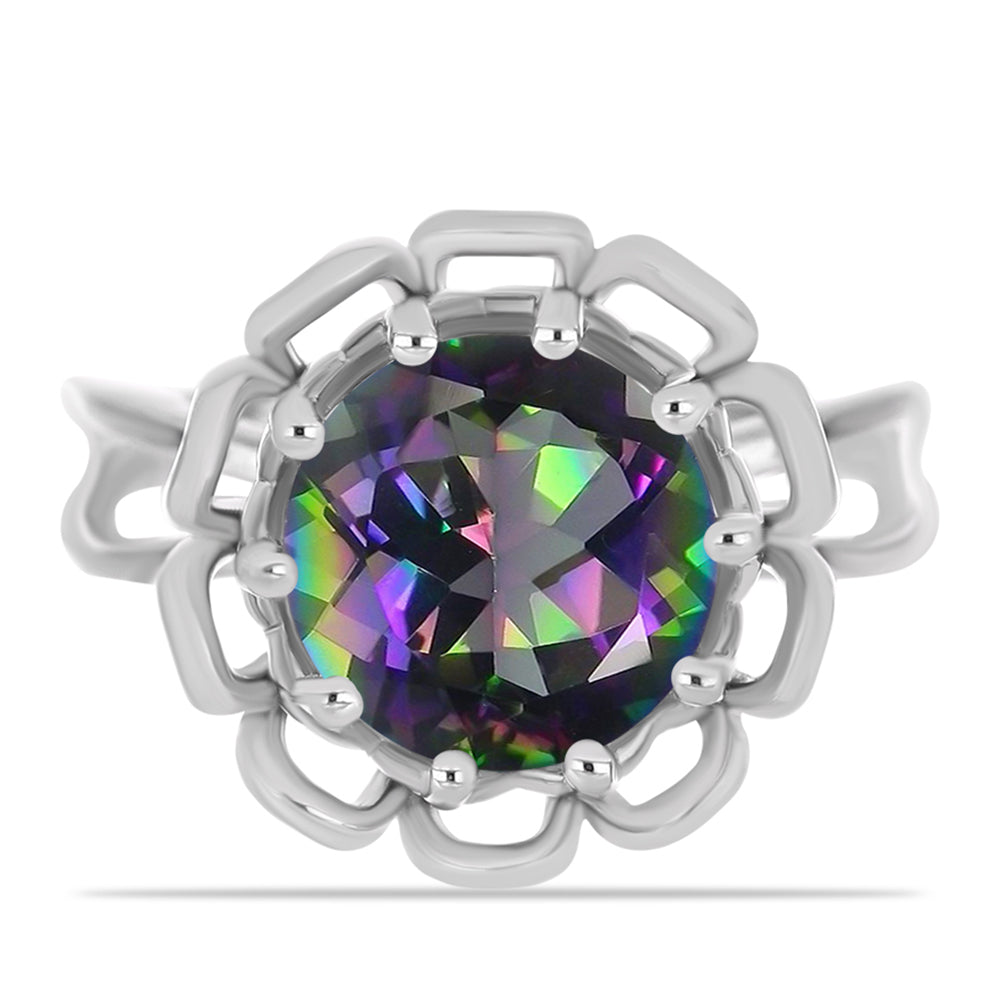 Ezüst Gyűrű Brazil Misztikus Zöld Kvarccal