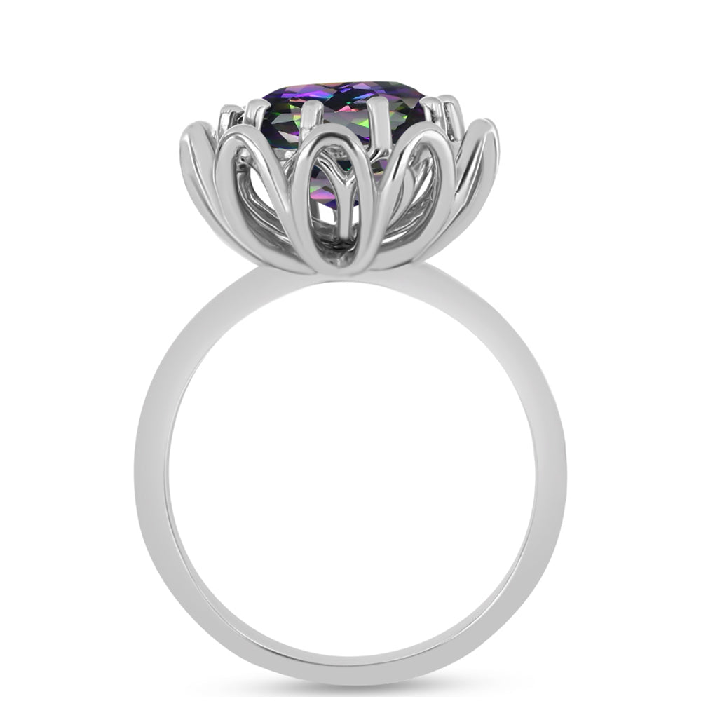 Ezüst Gyűrű Brazil Misztikus Zöld Kvarccal