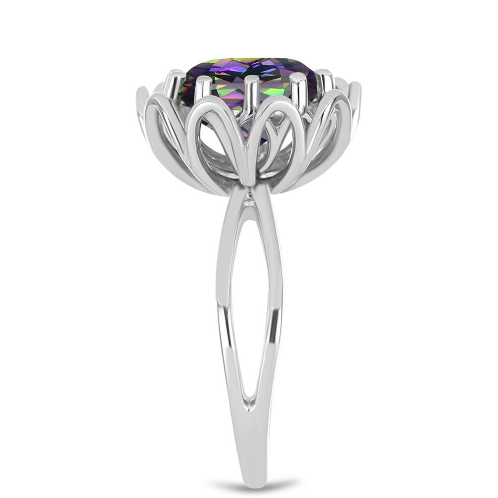 Ezüst Gyűrű Brazil Misztikus Zöld Kvarccal