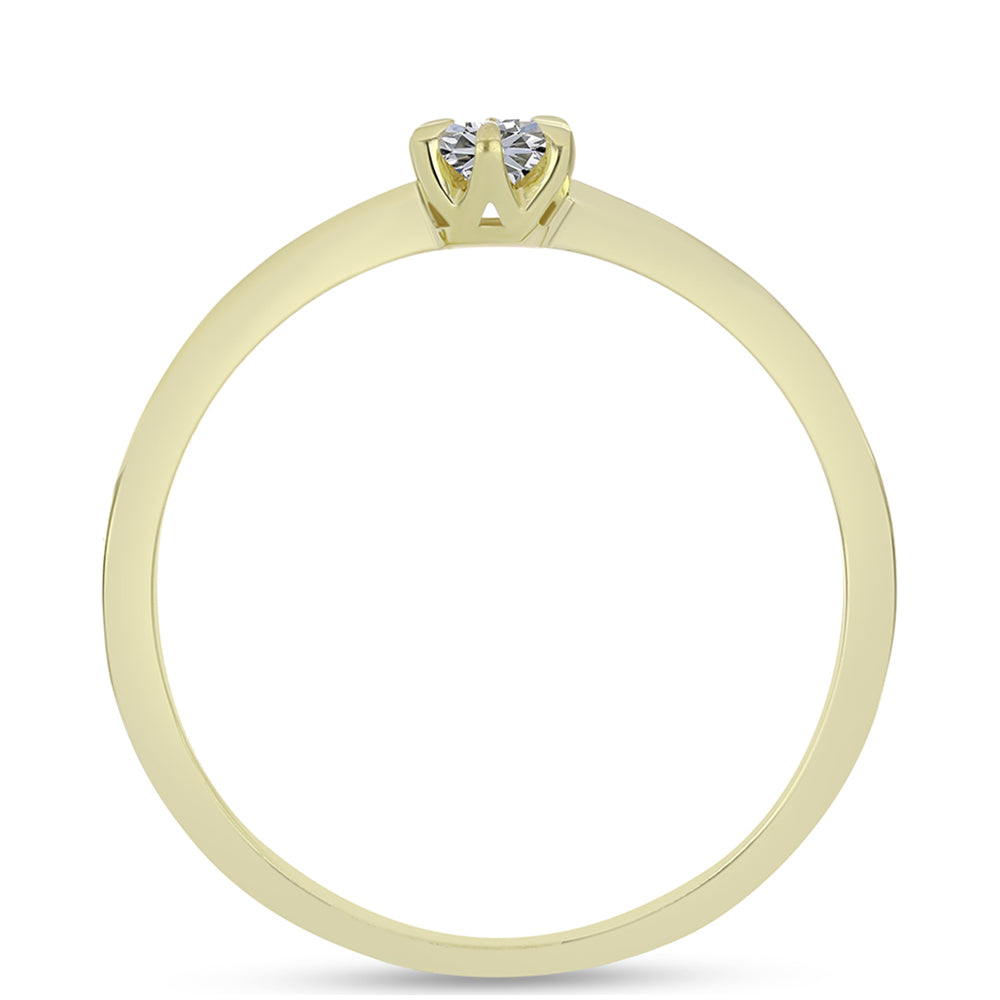 Arannyal Bevont Ezüst Gyűrű Minősített laboratóriumban előállított Gyémánttal 2 