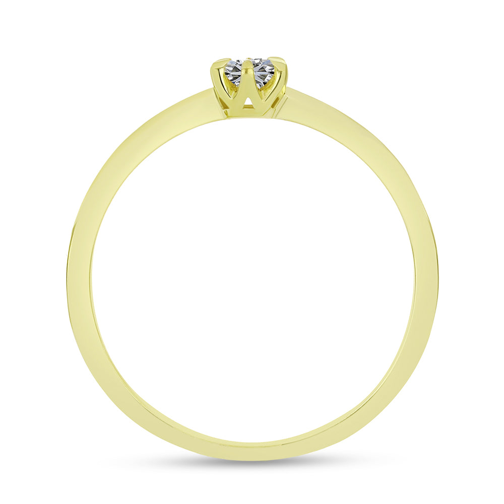 Arannyal Bevont Ezüst Gyűrű Minősített laboratóriumban előállított Gyémánttal