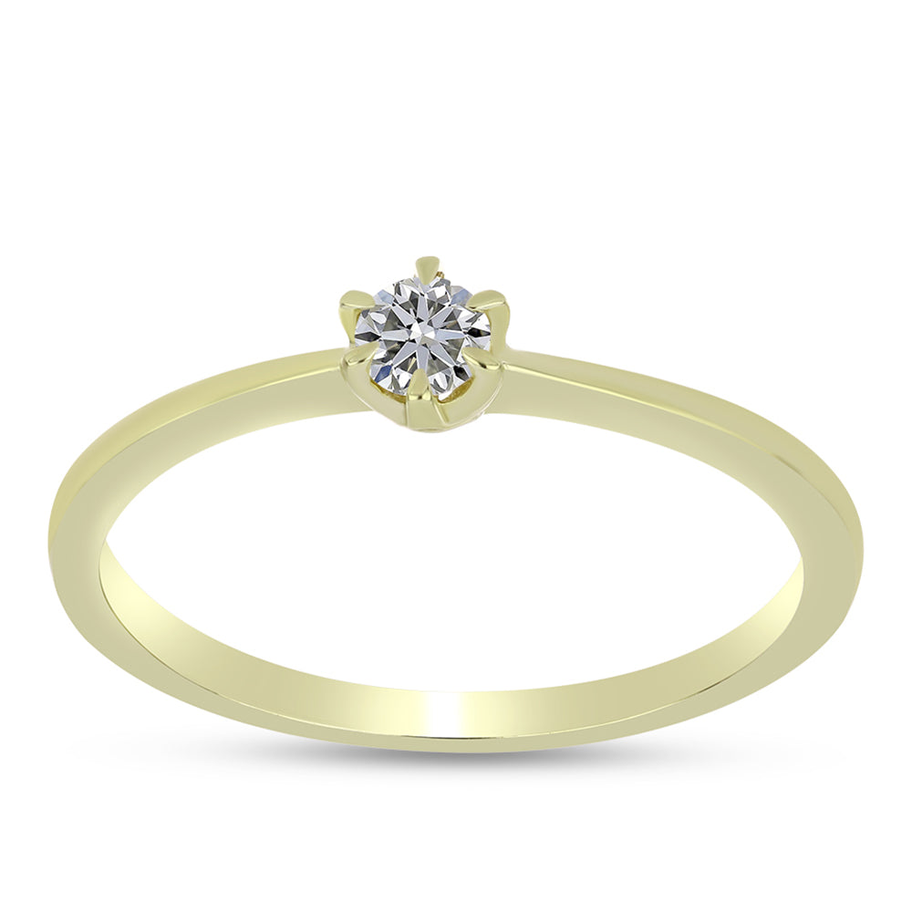 Arannyal Bevont Ezüst Gyűrű Minősített laboratóriumban előállított Gyémánttal 3 